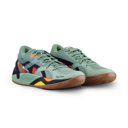 Chaussures de basketball pour homme Puma TRC Blaze Court Black Fives - Vert/Orange - 377583 02