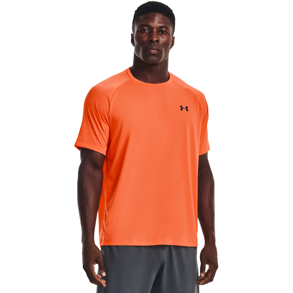 Under Armor Men's Tech 2.0 Short Sleeve T-Shirt - Orange Blast/Black