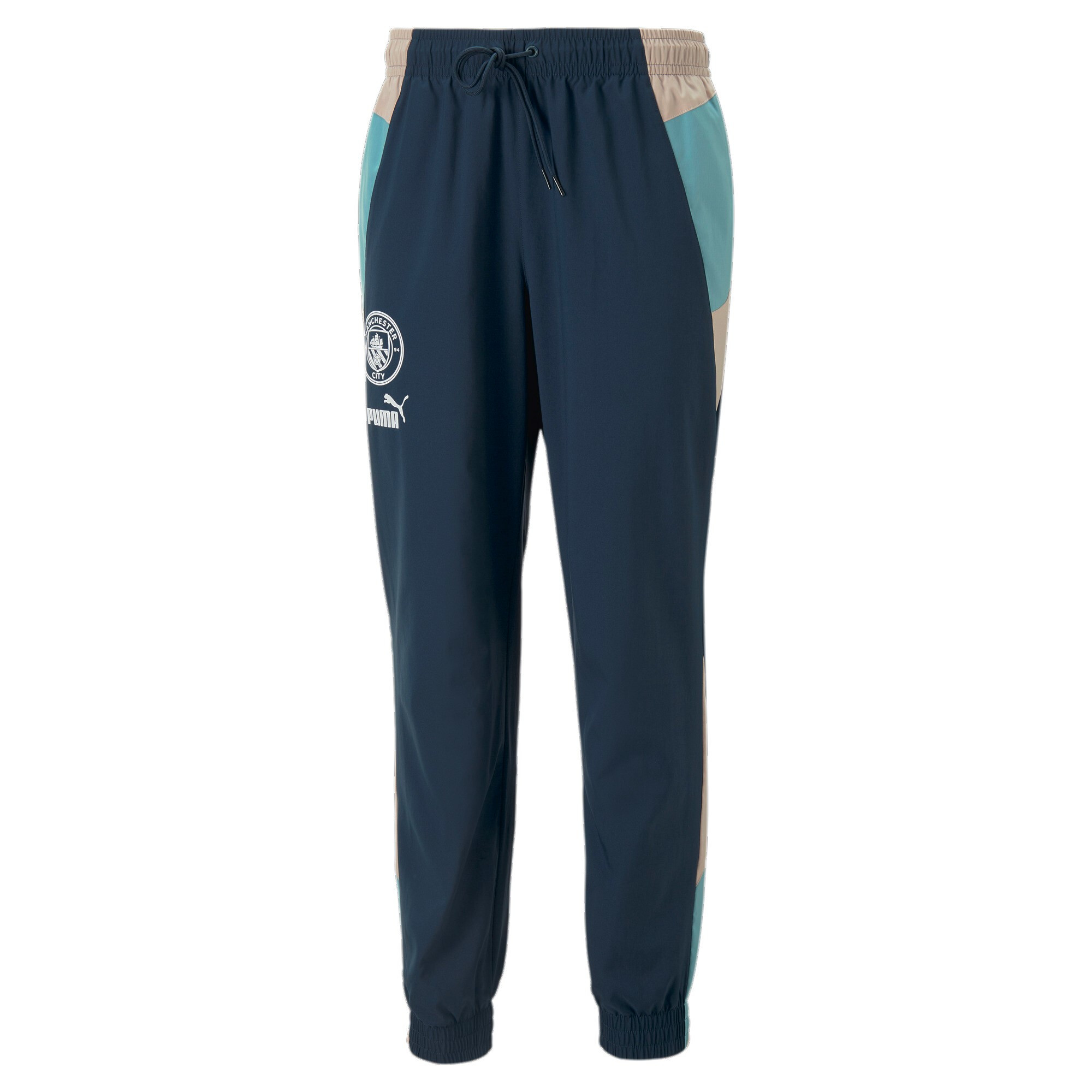 Puma Manchester City FC Men's Woven football track pants - Navy Blue/Rose Quartz