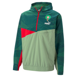 Puma Morocco Men's Football 1/2 Zip tracksuit hoodie - Green - 763642 06