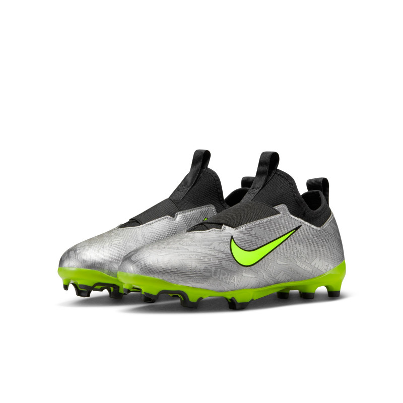 Nike Jr. Zoom Mercurial Vapor 15 Academy XXV MG Children's Multi-Ground Football Cleats - Metallic Silver/Volt-Black-Volt