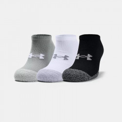 Under Armor HeatGear No Show Socks 3-Pack - Grey/White/Black - 1346755-035