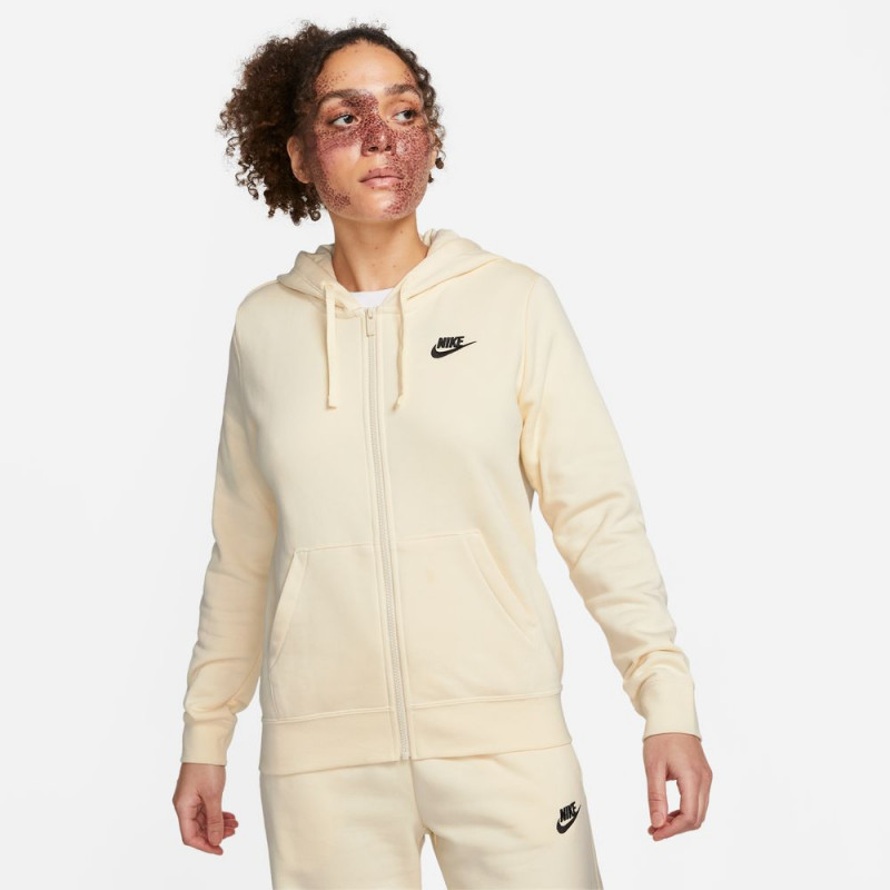 Veste femme Nike Sportswear Club Fleece - Lait de Coco/Noir - DQ5471-113