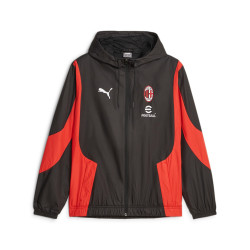 Puma AC Milan Men's Pre-Match Woven Jacket - Black/Red - 772233 04
