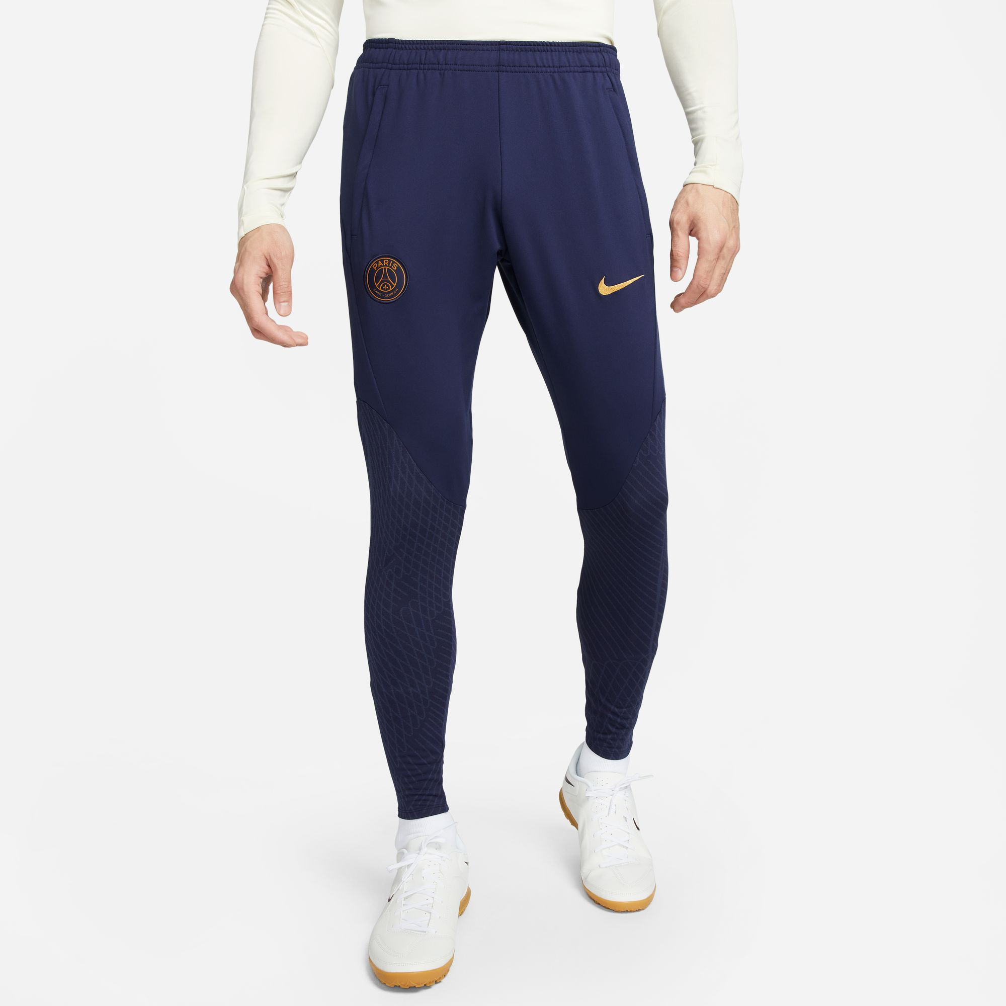 Pantalon de football en maille Dri-FIT pour homme Nike Paris Saint-Germain Strike - Daim Bleu Noirci/Bleu Noirci/Doré