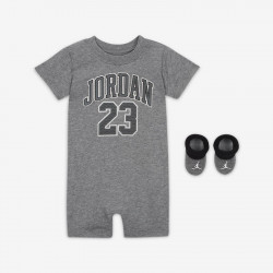 Ensemble barboteuse et chaussons pour bébé (0-12 mois) Jordan - Gris chiné - NJ0444-A9Y