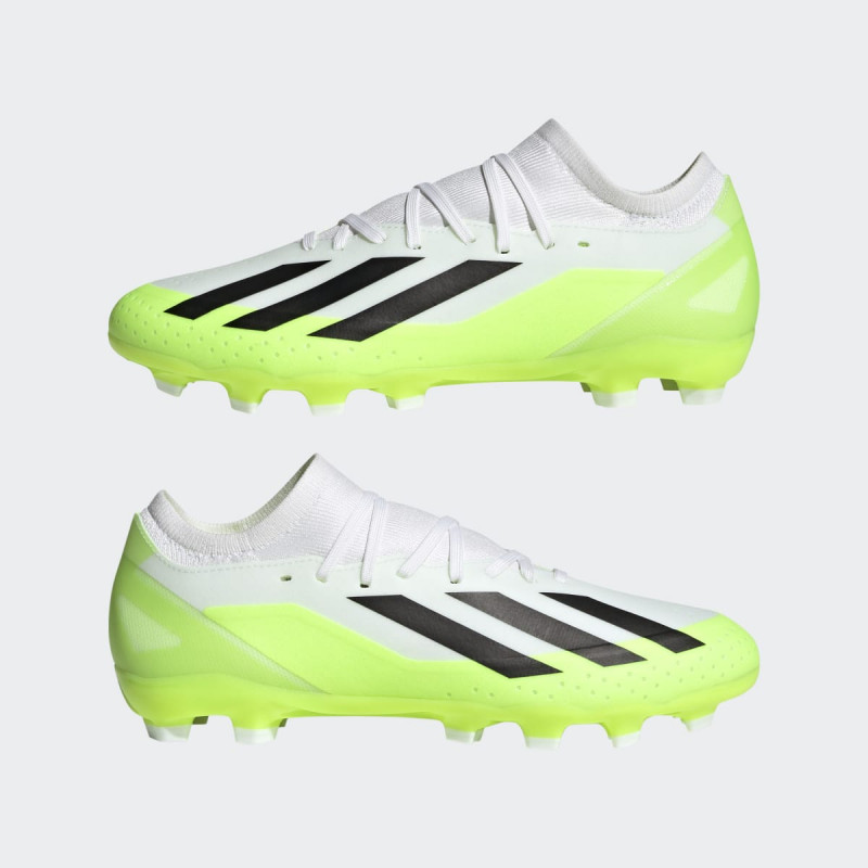 adidas X Crazyfast.3 MG Multi-Ground Football Cleats - White/Black/Green