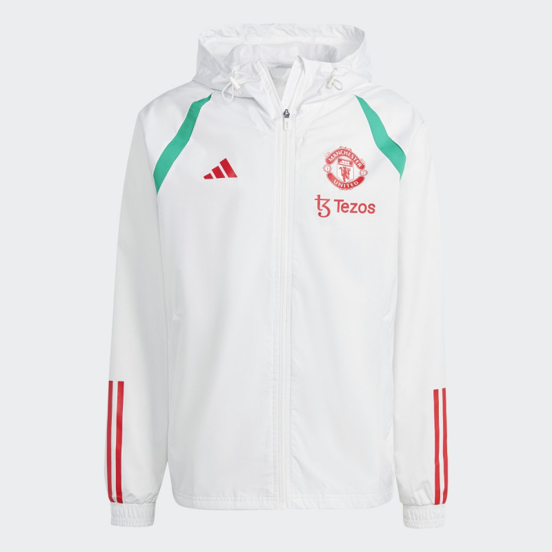 adidas Manchester United FC All-Weather 2023/24 Men's Football Training Jacket - White