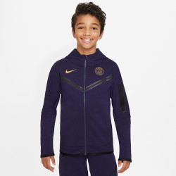 Nike Paris Saint-Germain Tech Fleece Kids' Hooded Jacket - Blackened Blue/Gold Suede - DV4848-498