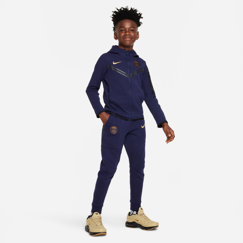Nike Paris Saint-Germain Tech Fleece Kids' Pants - Blackened Blue/Gold Suede