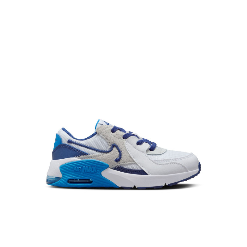 Nike Air Max Excee PS Boys' Shoe - White/Deep Royal Blue-Photo Blue