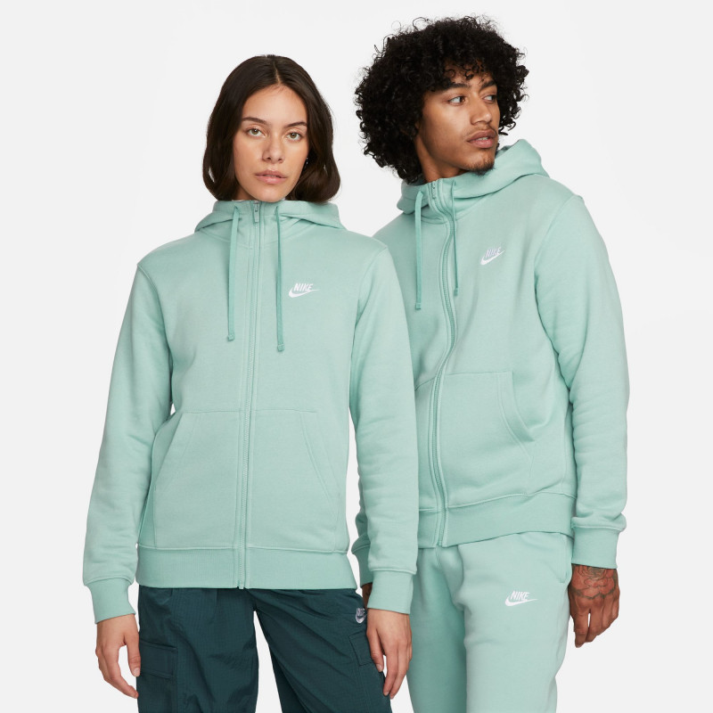 Nike Sportswear Club Fleece Hooded Jacket - Mineral/Mineral/White - BV2645-309