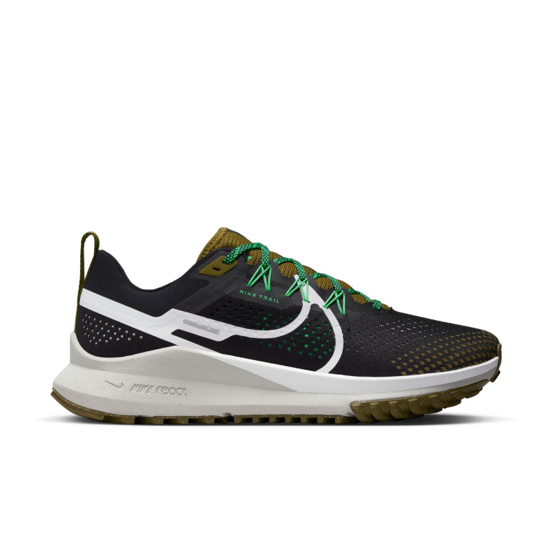 Nike React Pegasus Trail 4 Men's Shoes - Black/White-Olive Flak-Spring Green