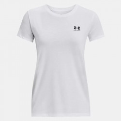 Under Armour Women's Sportstyle Left Chest Short Sleeve Top - White/Black - 1379399-100