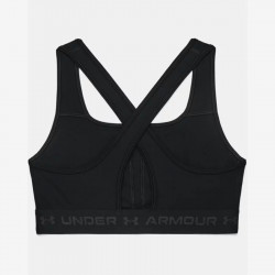 Under Armour Women's Crossback Medium Support Crossback Sports Bra - Black/Jet Gray - 1361034-001
