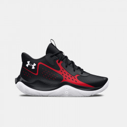 Under Armor Jet '23 Kids' Basketball Shoes (36-40) - Black/Red - 3026635-001
