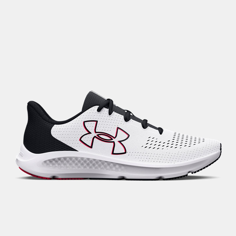 Under Armour Charged Pursuit 3 Big Logo Men's Running Shoes - White/Black - 3026518-101