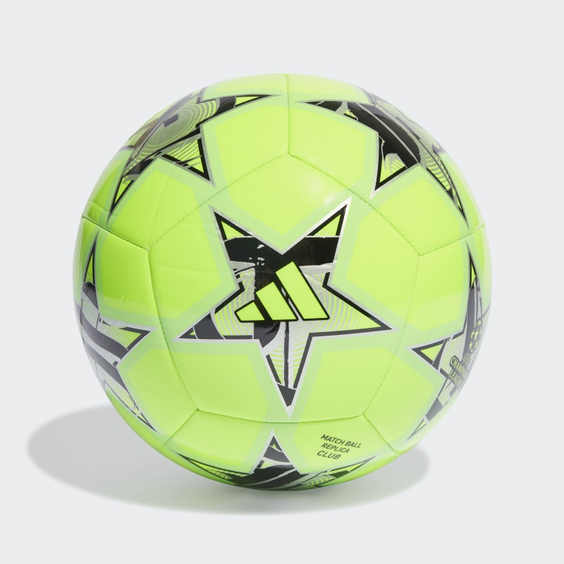Ballon de football adidas UEFA Champions League club 23/24 Group Stage - Solar Green/Black/Silver Metallic - IA0949