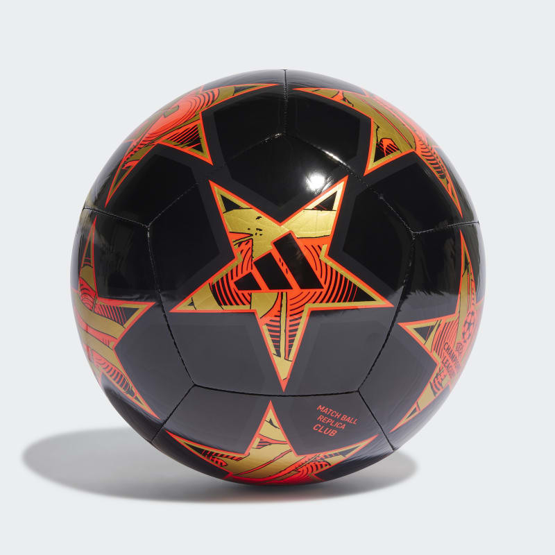 adidas UEFA Champions League club 23/24 Group Stage Football Ball - Black/Gold Metallic/Solar Orange - IA0947