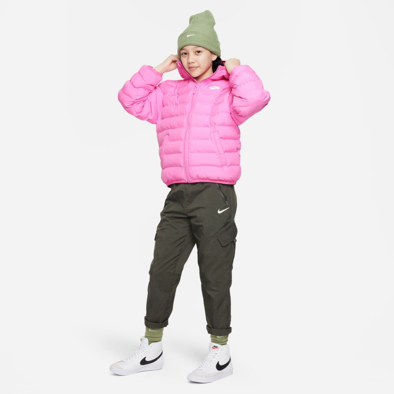 Nike Sportswear Youth Lightweight Hooded Down Jacket - Playful Pink/White