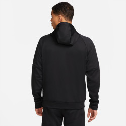 DQ5401-010 - Nike Therma-FIT men's hooded sweatshirt - Black/Black/Charcoal Heathr/White
