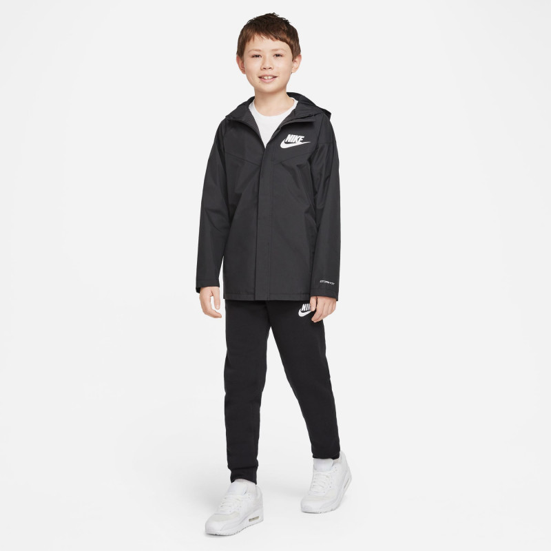 Children's Hooded Jacket (6-16 years) Nike Sportswear Storm-FIT Windrunner - Black/Black/White