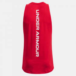 Under Armour Baseline Men's Cotton Tank Top - Red/White - 1361901-600