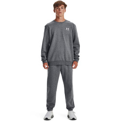 Under Armour Essential Fleece Sweatshirt for Men - Pitch Gray Medium Heather/White - 1374250-012