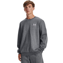 Under Armor Essential Fleece Sweatshirt for Men - Pitch Gray Medium Heather/White - 1374250-012