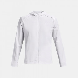 Under Armour Men's Storm Hooded Running Jacket - White/Steel/Reflective - 1376795-100