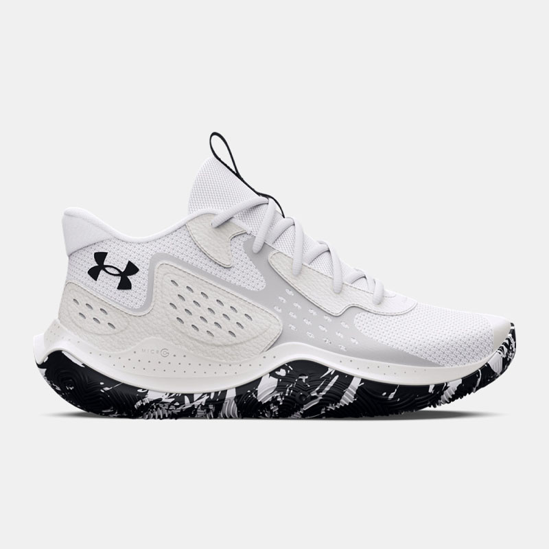 Chaussures de basketball Under Armour Jet'23 pour homme - White/Halo Gray/Black - 3026634-101