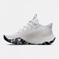 Chaussures de basketball Under Armour Jet'23 pour homme - White/Halo Gray/Black - 3026634-101