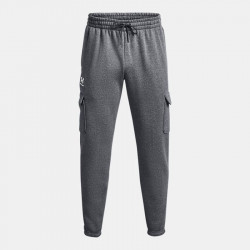Pantalon cargo Under Armour Essential Fleece pour homme - Pitch Gray Medium Heather/White - 1380376-012