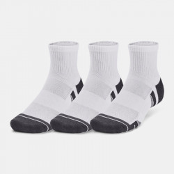 Under Armour Unisex Performance Tech Mid Socks 3-Pack - White/White/Jet Gray - 1379510-100