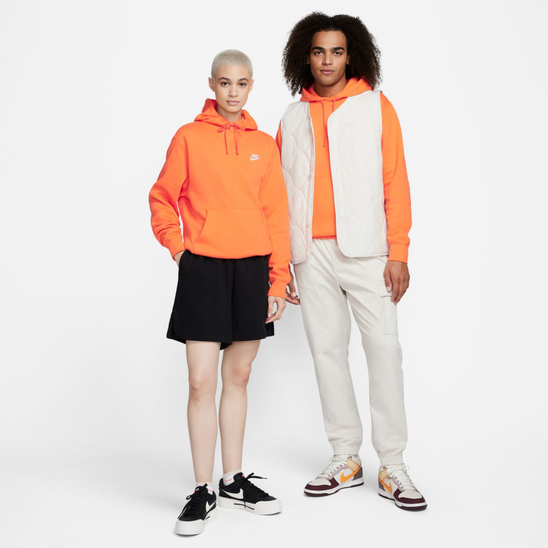 Nike Sportswear Club Fleece Hoodie - Bright Mandarin/Bright Mandarin/White