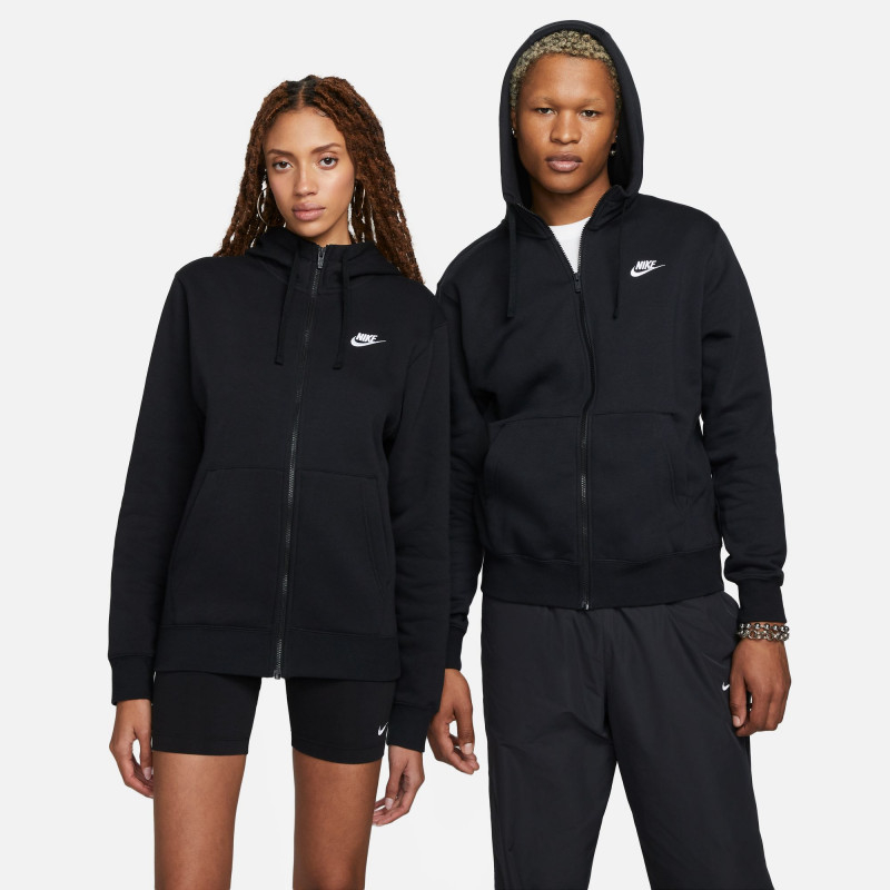 Nike Sportswear Club Fleece Hooded Jacket - Black/White - BV2645-010