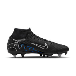Nike Zoom Mercurial Superfly 9 Academy SG-Pro Anti-Clog Traction Cleats - Black/Chrome-Hyper Royal - DJ5628-040