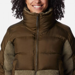 Columbia Leadbetter Point™ Sherpa Hybrid Down Jacket for Women - Olive Green/Stone Green - 1955243-319