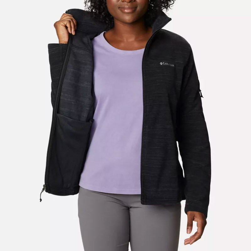 Columbia Fast Trek™ Printed Fleece Jacket for Women - Black/Spacedye Print