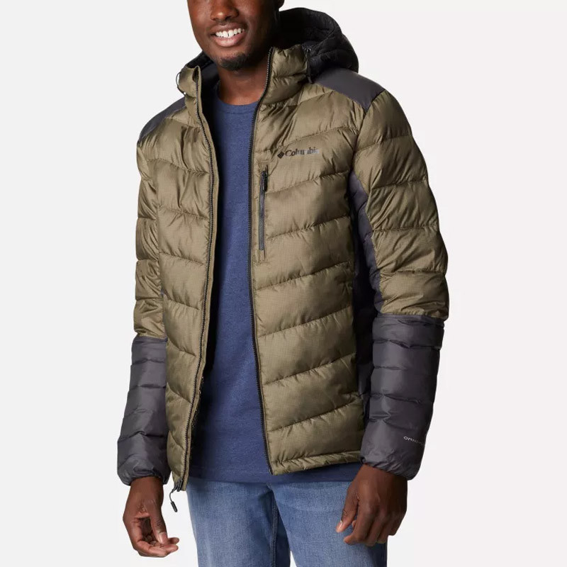 Columbia Labyrinth Loop™ Hooded Down Jacket for Men - Stone Green/Shark