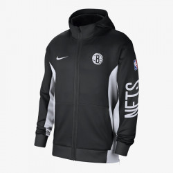 Nike Brooklyn Nets Showtime Hooded Jacket - Black/White/White/White - FB3398-010