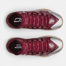 Chaussures de basketball Under Armour Curry 2 Retro 'Domaine' pour homme - Deep Red/Deep Red/Metallic Silver - 3026052-601