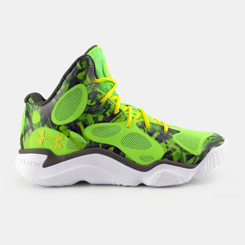 Chaussures de basketball Under Armour Curry Spawn Flotro pour homme - Hyper Green/Rough/Flash Light - 3026640-300