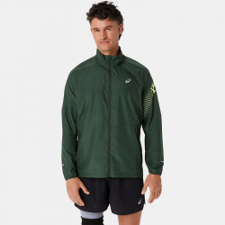 Asics Icon Jacket for Men - Rain Forest/Glow Yellow - 2011C733-300