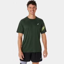 Asics Icon Short Sleeve Top for Men - Rain Forest/Glow Yellow - 2011C734-305