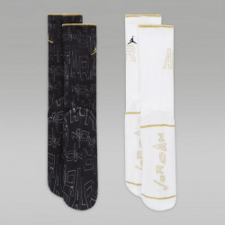 Pack of 2 pairs of Jordan Black & Gold socks for kids - Black/White/Gold - BJ0645-023