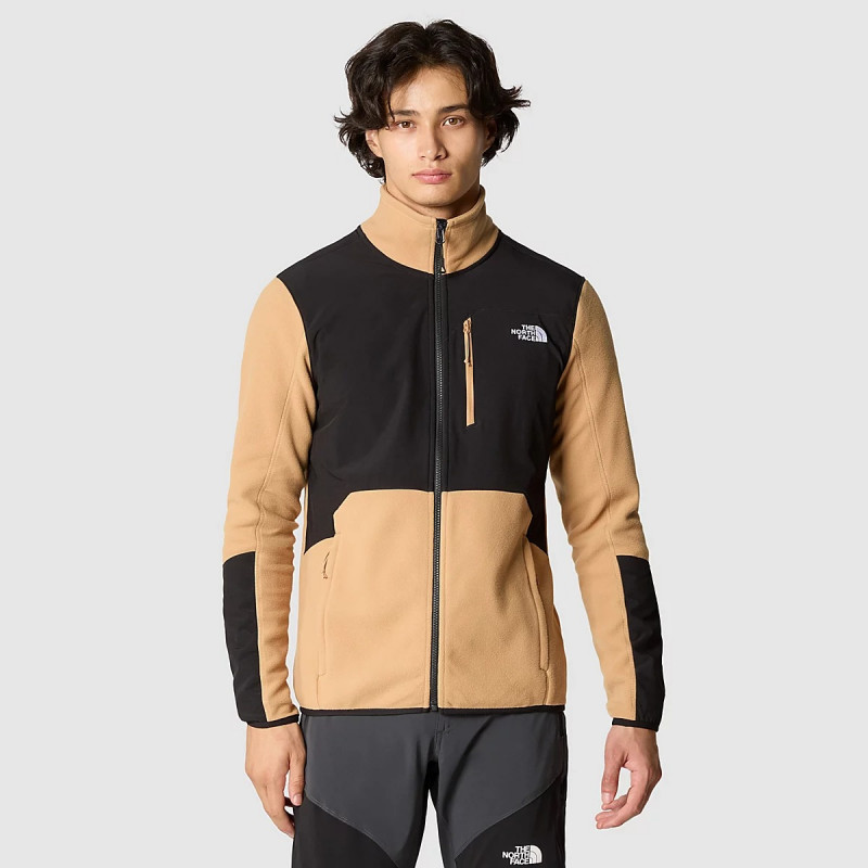 The North Face Glacier Pro Full Zip Jacket for Men - Almond Butter/TNF Black - NF0A5IHS-KOM