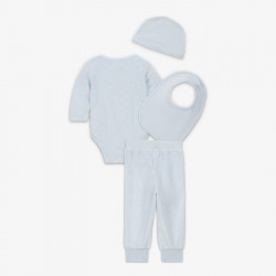 Nike Velor Embossed Swoosh 4-Piece Set for Baby (Newborn) Boys - Blue Tint - NN0998-U5M