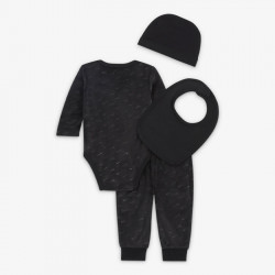 Nike Velor Embossed Swoosh 4-Piece Set for Baby (Newborn) Boys - Black - NN0998-023