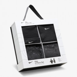 Nike Velor Embossed Swoosh 4-Piece Set for Baby (Newborn) Boys - Black - NN0998-023